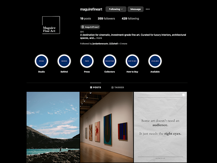 Cover image for Luxury Brand Strategy & Viral Social Launch for Maguire Fine Art