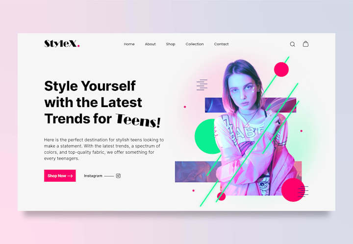 Cover image for Teenage Fashion Store Website Banner