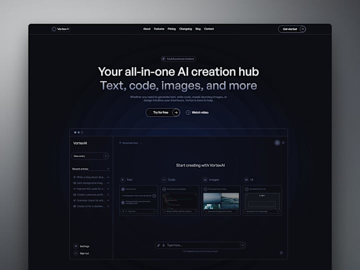 Cover image for Vortex - AI & SaaS Website