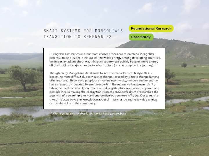 Cover image for Smart Systems for Mongolia's Transition to Renewables