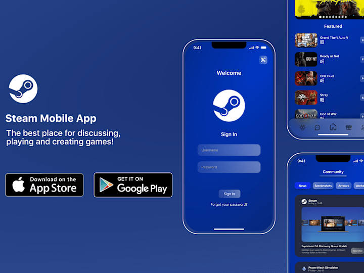 Cover image for Steam Mobile App Redesign Concept