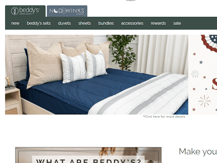 Cover image for  Beddys.com development on Shopify
