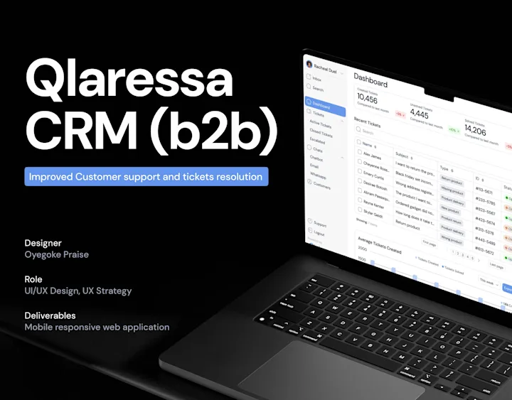 Cover image for Qlaressa CRM (B2B) - Improved Tickets Resolution