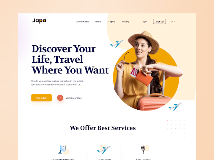 Cover image for Travel Agency Landing Page Design