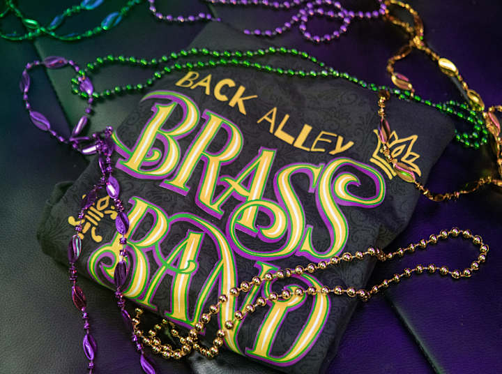 Cover image for Back Alley Brass Band: Mardi Gras shirt