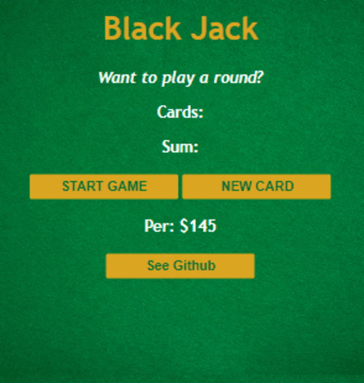 Cover image for Black Jack Game
