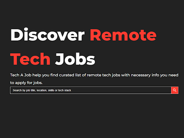 Cover image for Tech A Job