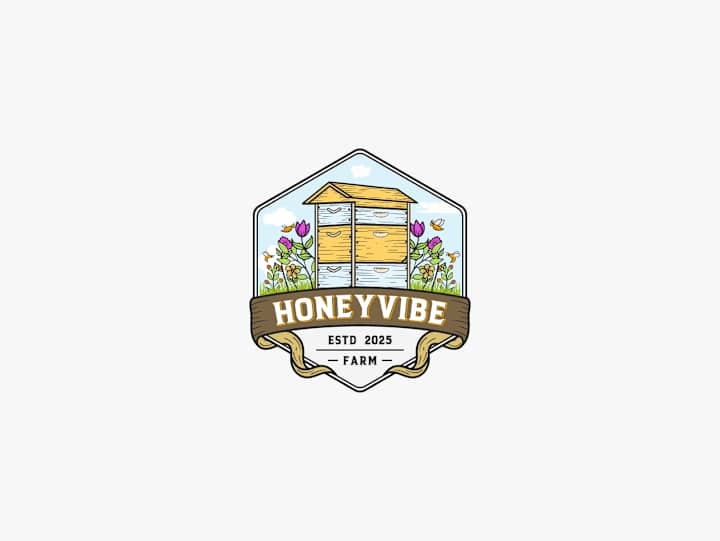 Cover image for Hand-Drawn Vintage Logo for Honey Farm