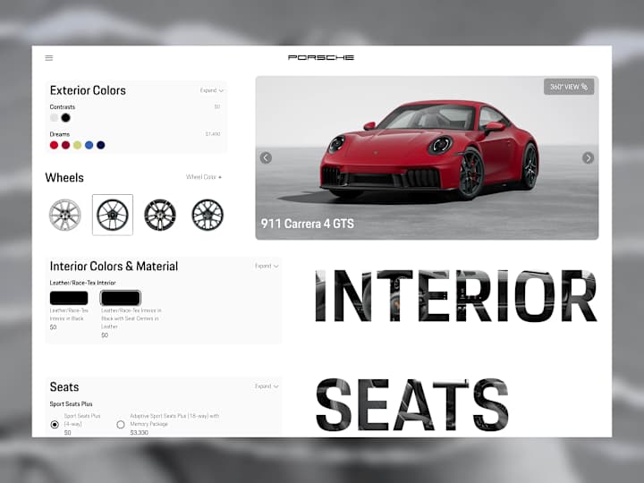 Cover image for Porsche - Build A Car/ Web Design - UI/UX Design