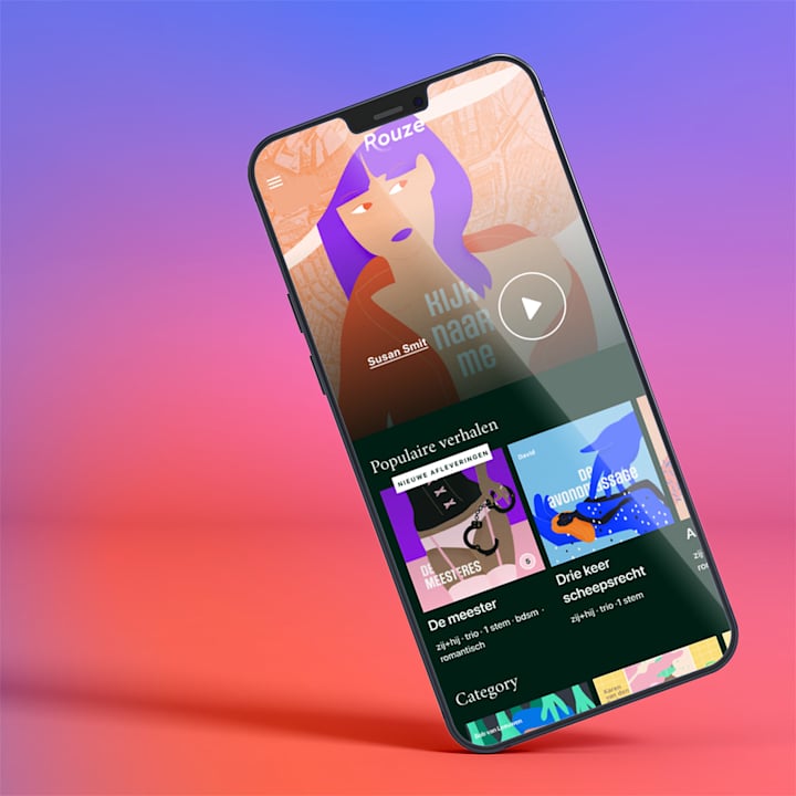 Cover image for UX/UI design - app for listening to erotic stories 