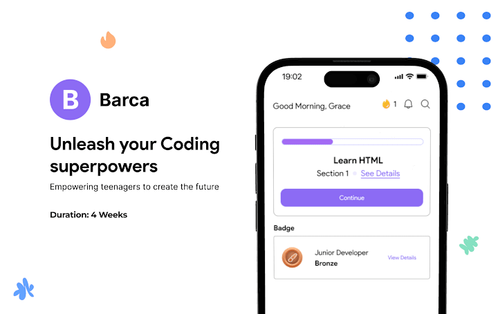 Cover image for Barca - Self Paced Coding app for teens