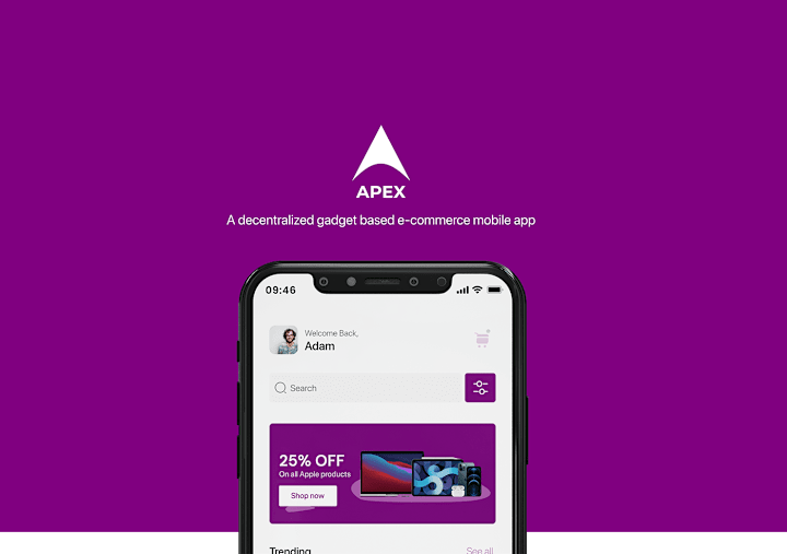 Cover image for Apex - A Crypto Powered E-commerce Platform on Behance