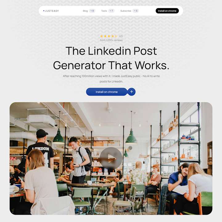 Cover image for A Linkedin post generator landing page