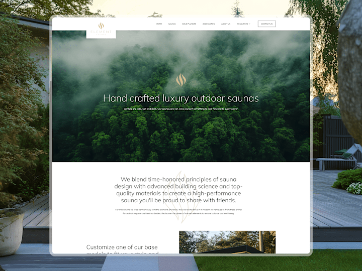 Cover image for Element Saunas: Website design