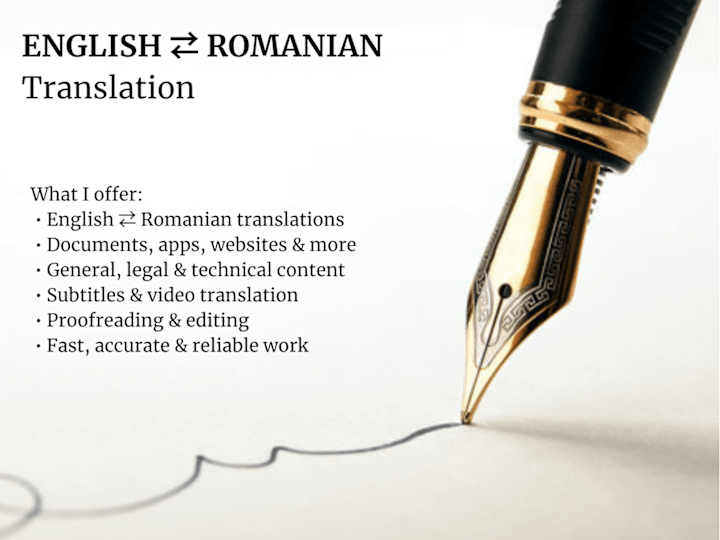 Cover image for EN-RO Translator | Legal, Technical & Subtitles