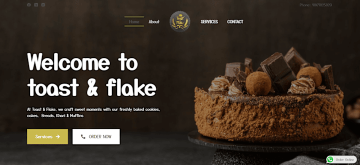 Cover image for Toast & Flake - Bakery Website Development