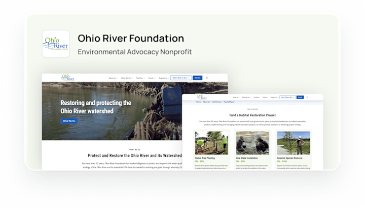 Cover image for Ohio River Foundation Website