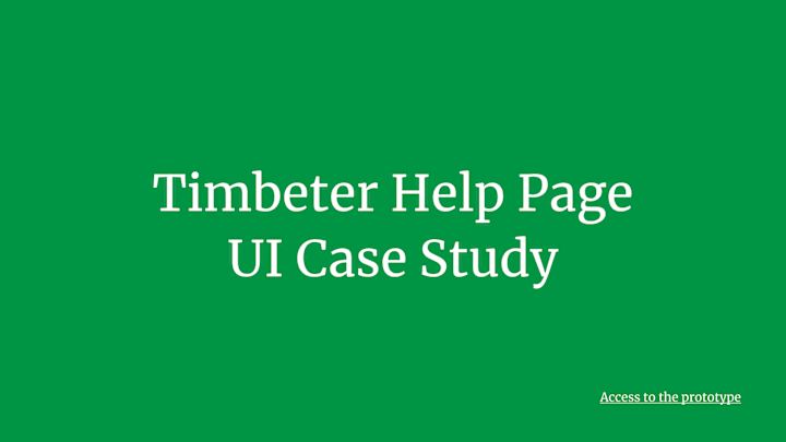 Cover image for Timbeter Help Page - UI Case Study