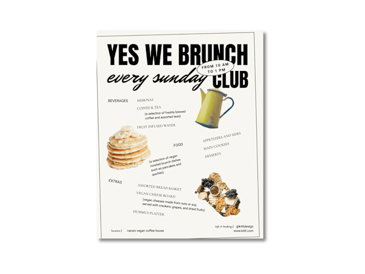 Cover image for Vegan Brunch Cafe Opening Hours Poster