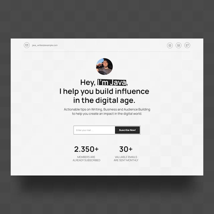Cover image for Newsletter Landing Page Design