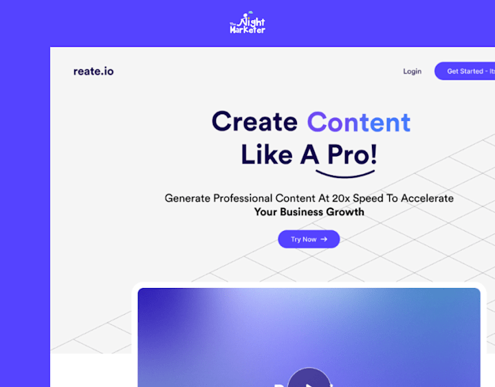 Cover image for Reate.io - AI Landing Page