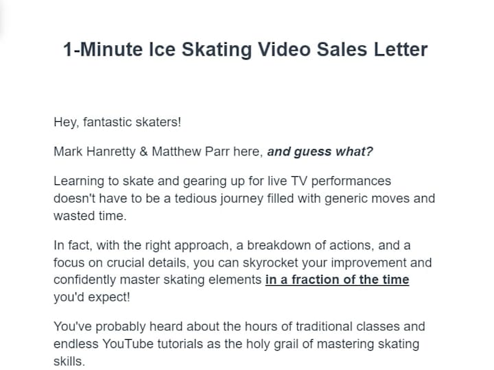 Cover image for 1-Minute Video Sales Letter Script