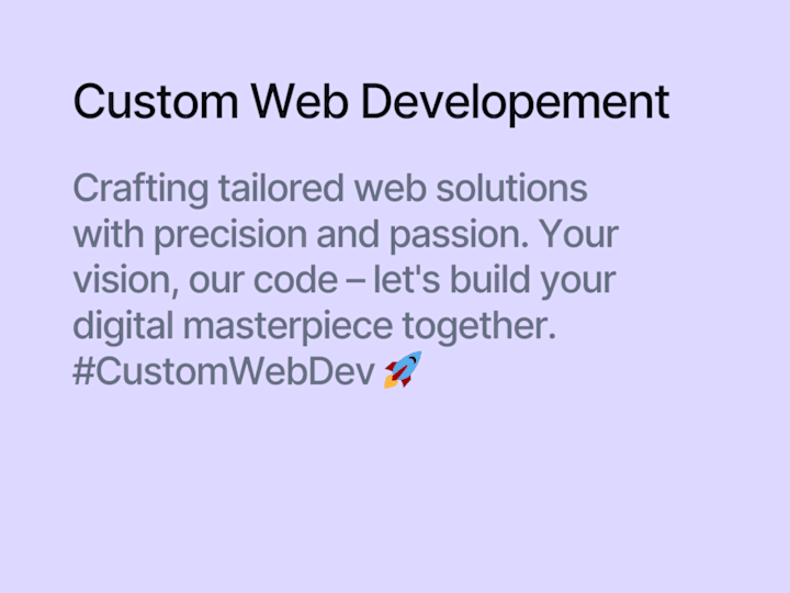 Cover image for I will provide custom web solution as per your requirement.