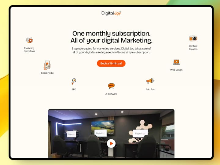 Cover image for DigitalJoy Club: Animated landing page for a productized agency