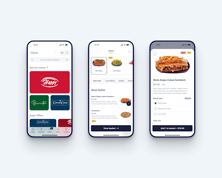 Cover image for Happy Delivery - Food delivery iOS app redesign