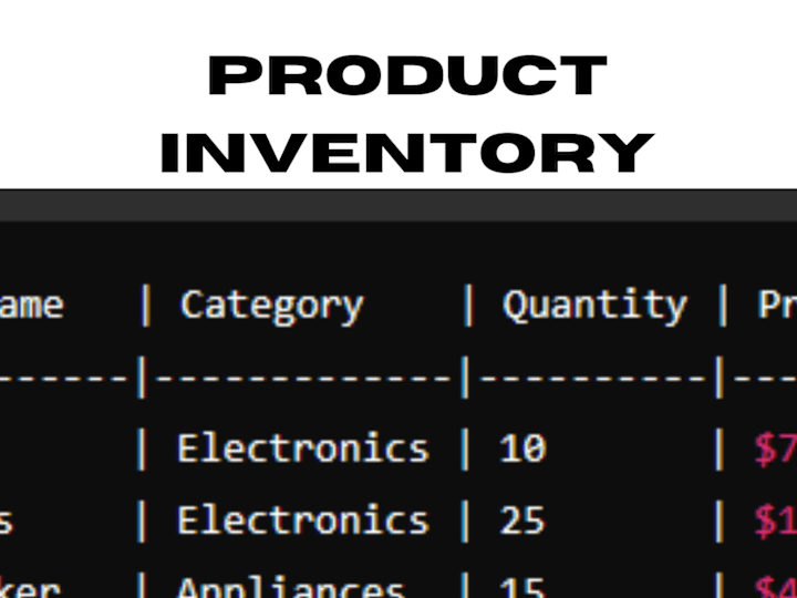 Cover image for Product Inventory