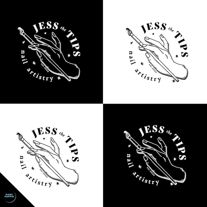 Cover image for Jess the Tips Nail Artistry logo & branding creation on Behance