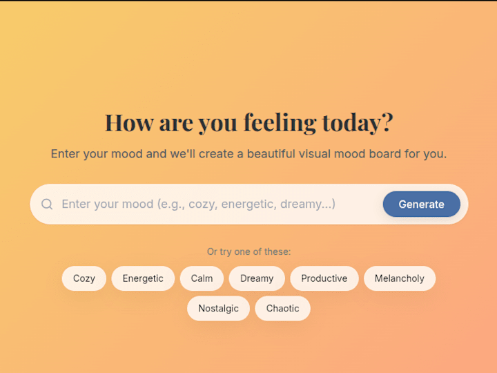 Cover image for MoodBoard AI - A Mood-based Image Generator
