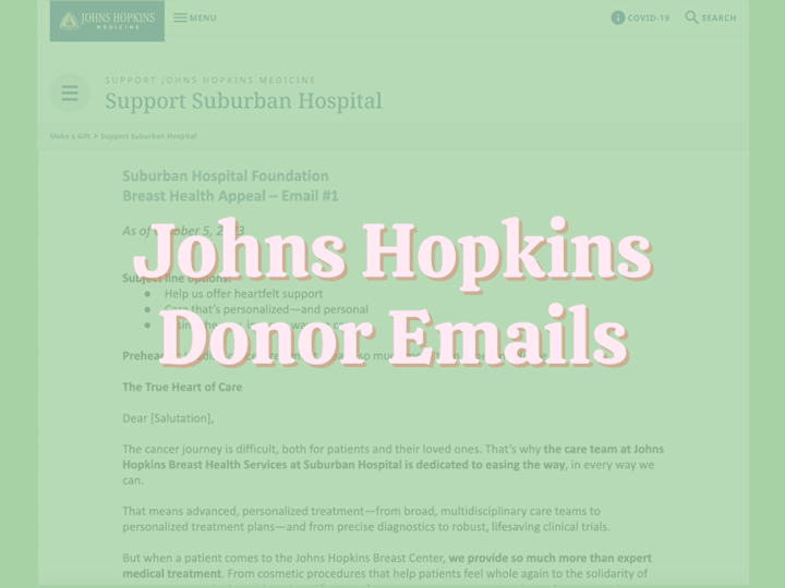 Cover image for Hospital Foundation Donor Appeal Emails