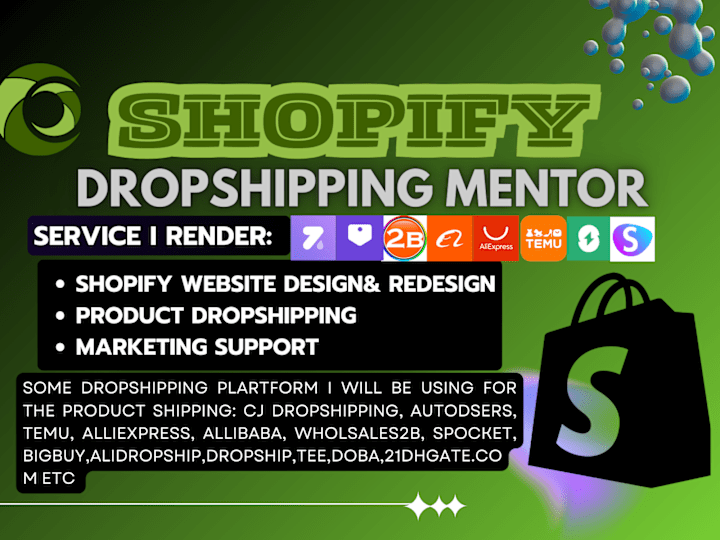 Cover image for build design shopify dropshipping store find winning product