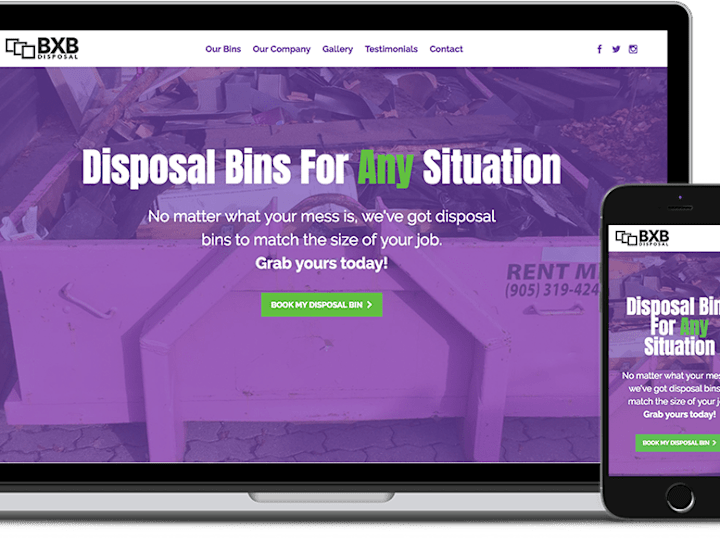 Cover image for BXB Disposal - Website Design & Development