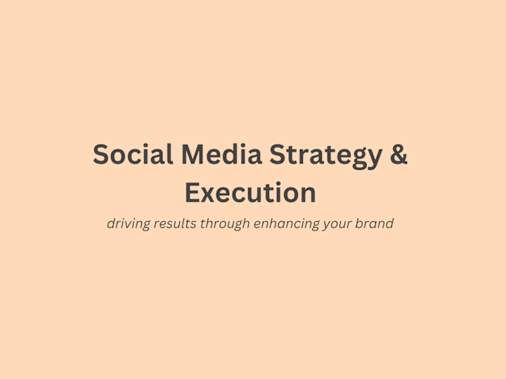 Cover image for End-to-End Social Media Strategy & Management