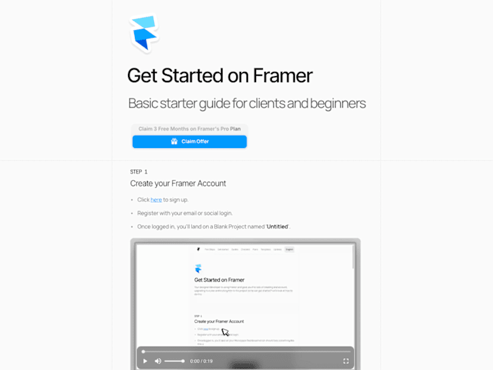 Cover image for GetStarted - Framer Starter Guide