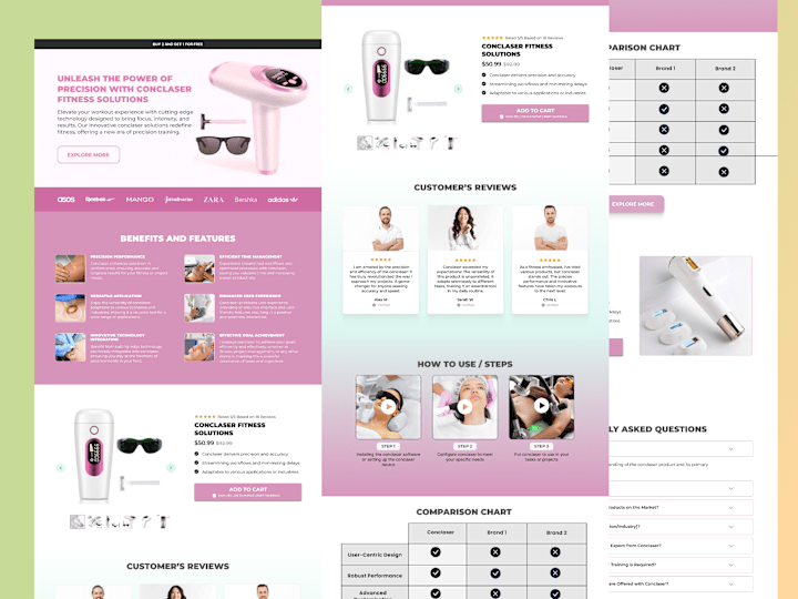 Cover image for  Conclaser landing page design
