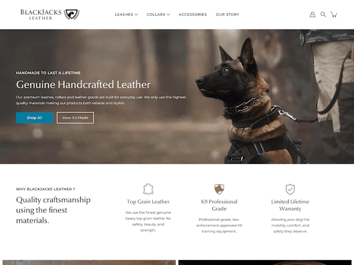 Cover image for Shopify Website: Leather Shop 