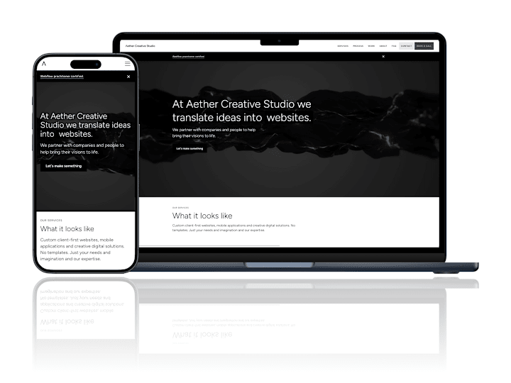 Cover image for Aether Creative Studio Website
