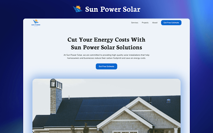 Cover image for Sun Power Solar 🌞 - Solar Company Website