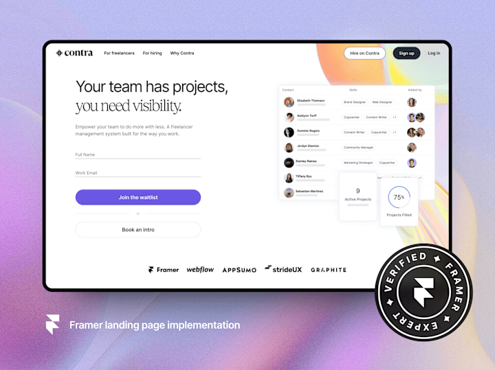 Cover image for Framer Landing Page (Development) ✨