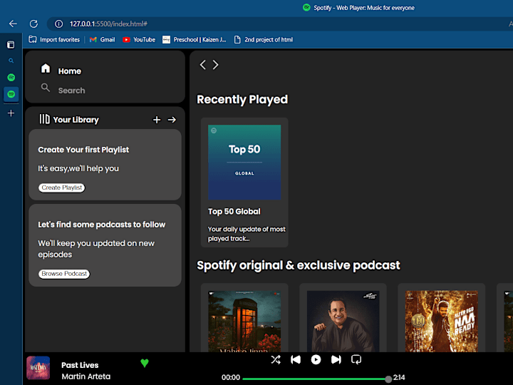 Cover image for Spotify Clone