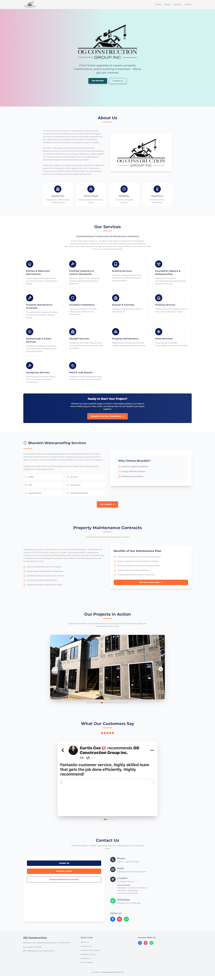 Cover image for Modern Website Development for OG Construction Group