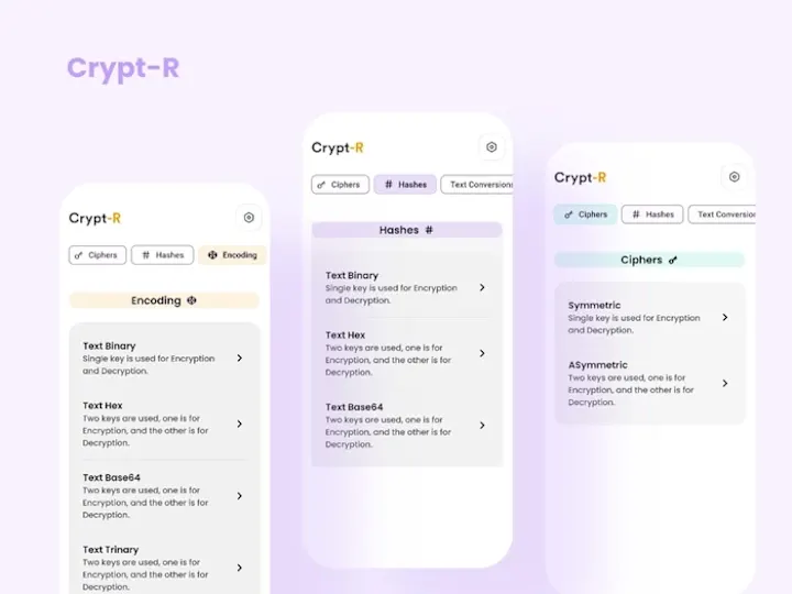 Cover image for Crypt-R - Cryptography tool Mobile App