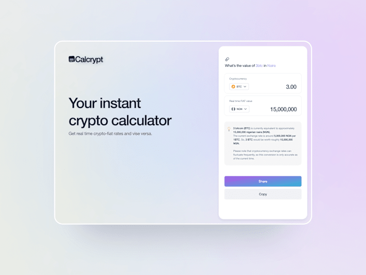 Cover image for Calcrypt - Instant Crypto Calculator