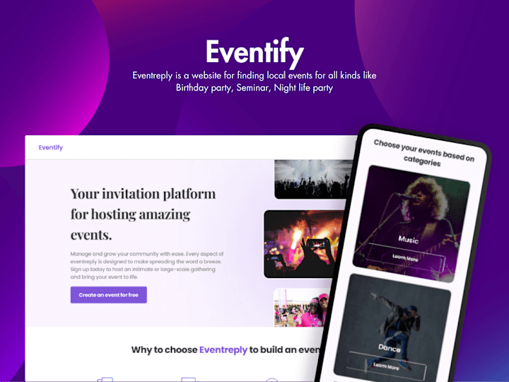 Cover image for Eventify: create and host your event seamlessly