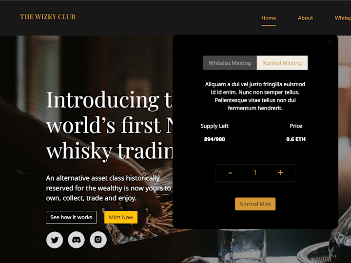 Cover image for Introducing the world’s first NFT whisky trading using ERC721A