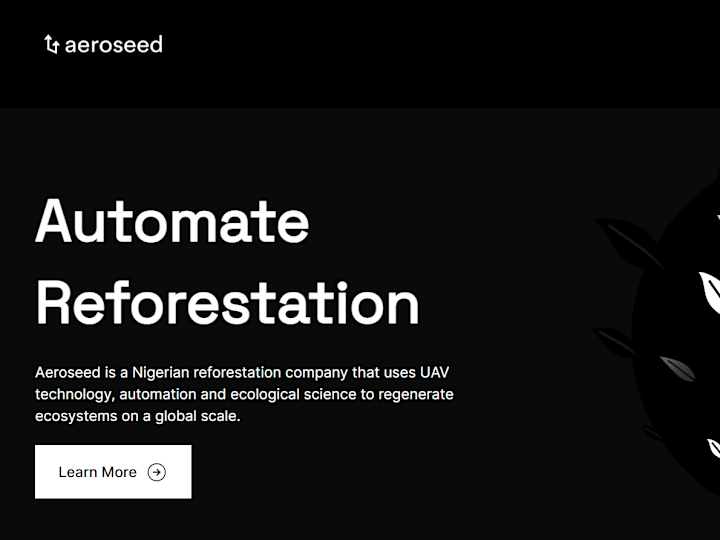 Cover image for Aeroseed: Website for a Reforestation Company