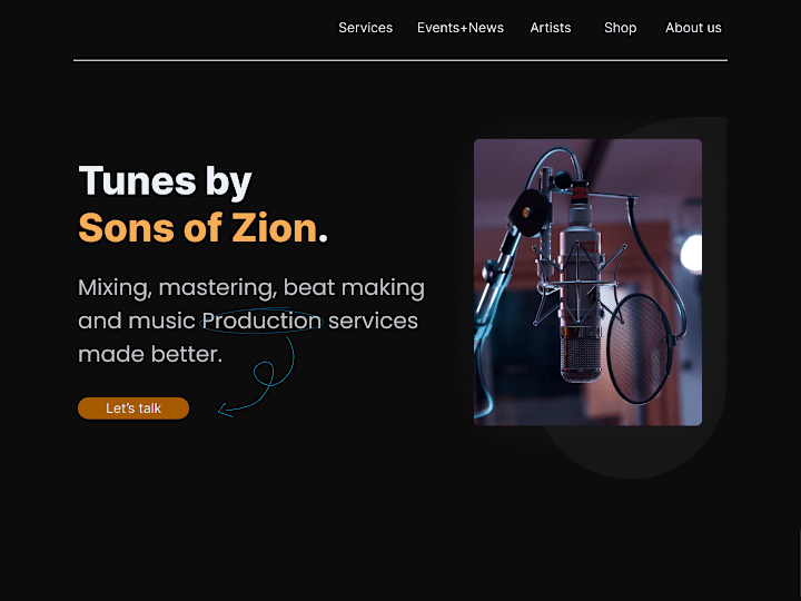 Cover image for Music studio website.